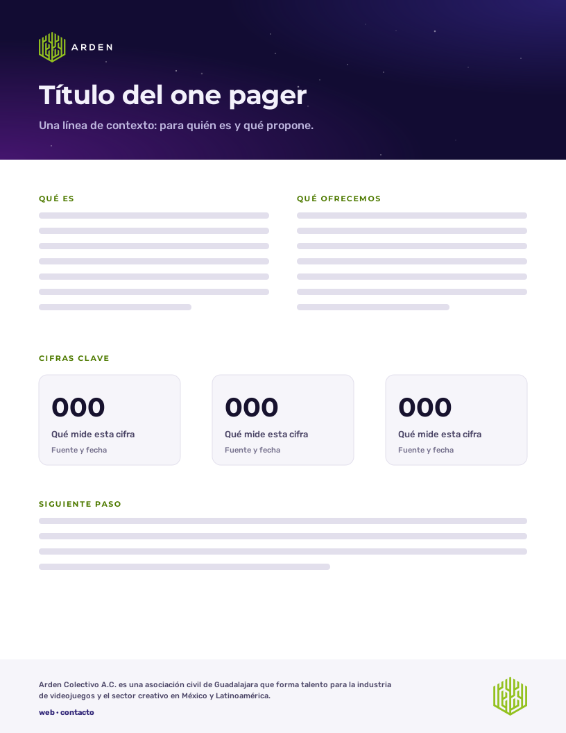 One pager